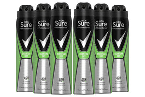 Sure For Men Anti-perspirant Body Spray Deodorant, Pack of Six, 250ml