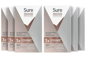 Sure Women Maximum Protection Anti-Perspirant Deodorant Cream, Pack of six, 45ml