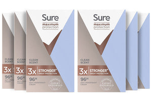 Sure Women Maximum Protection Anti-Perspirant Deodorant Cream, Pack of six, 45ml