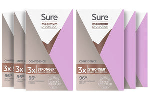 Sure Women Maximum Protection Anti-Perspirant Deodorant Cream, Pack of six, 45ml