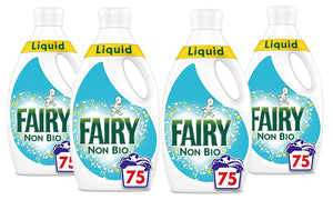 Fairy for Sensitive Skin Washing Liquid, Non-Bio, Pack of 1, 2, 3 or 4, 75 Wash