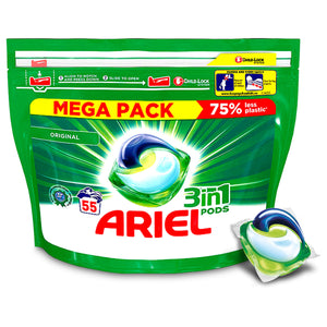 Ariel 3-in-1 Pods Original Washing Capsules, 55 Washes