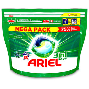 Ariel 3-in-1 Pods Original Washing Capsules, 55 Washes