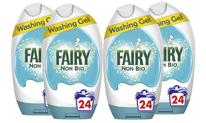 Fairy Washing Gel, Non-Bio, Pack of 1, 2, 3 or 4, 24 Washes, 888ml