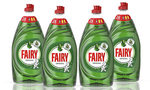 Fairy Washing Up Dishwashing Liquid, Original, Pack of 1, 2, 3 or 4, 780ml