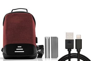Anti Theft Backpack Small + Data Cable + Powerbank