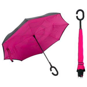 Reversible Windproof Umbrella with C Shape Handle