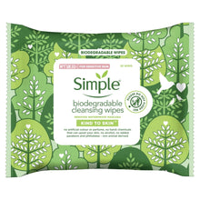 Load image into Gallery viewer, 3 x 20 Wipes Simple Kind to Skin Cleansing Wipes For Sensitive Skin