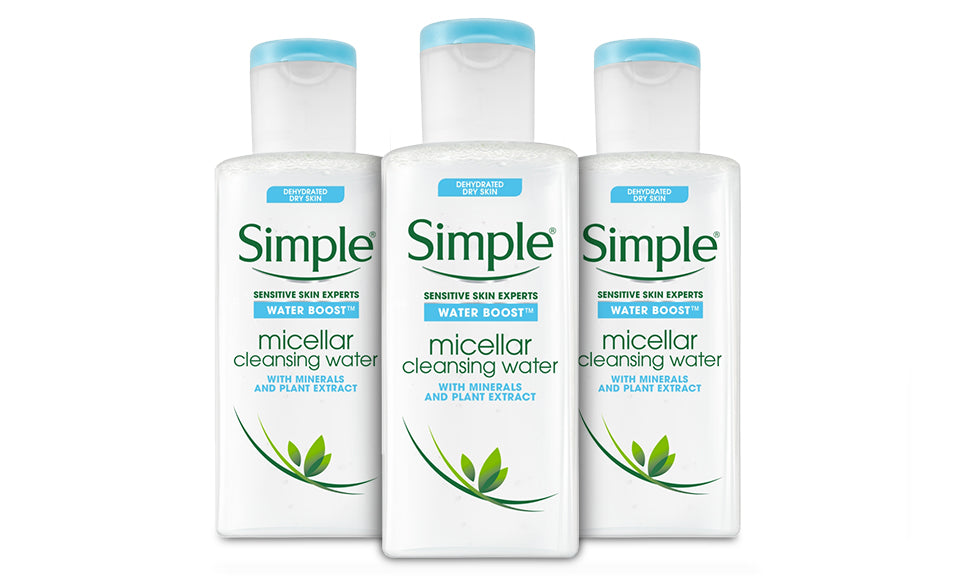 Simple Water Boost Micellar Cleansing Water, 200ml - Pack of 3