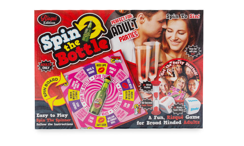Risque Edition Spin the Bottle Game with 10x10 Spinner Board