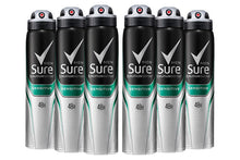 Load image into Gallery viewer, Sure For Men Anti-perspirant Body Spray Deodorant, Pack of Six, 250ml