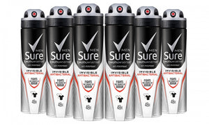Six-Pack of Sure Men's Antiperspirants Body Spray Deodorant 150ml/250ml