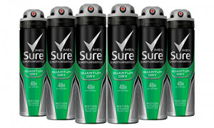 Six-Pack of Sure Men's Antiperspirants Body Spray Deodorant 150ml/250ml