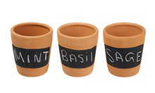 Load image into Gallery viewer, Set Of 3 Terracotta Chalkboard Herb Planters