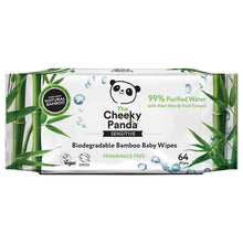Load image into Gallery viewer, The Cheeky Panda Biodegradable Bamboo Baby Wipes, Pack of 2