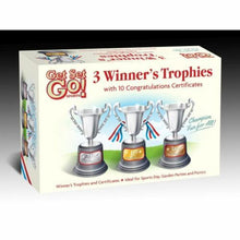 Load image into Gallery viewer, Trophies &amp; Certificate Set1st/2nd/3rd Trophies 10 x Printed Certificates