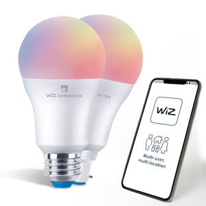 WiZ LED A60 Smart Bulb Wifi & Bluetooth RGBW Colours Tuneable White & Dimmable: