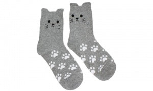 Women's Cat Socks With Printed Paws, Pack of 5