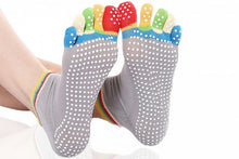Load image into Gallery viewer, Yoga 5 Toe Anti Slip Cotton Socks