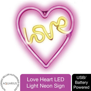 Aquarius Neon Love Heart Shape Colorful LED Night light For Art Decorative Room