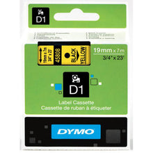 Load image into Gallery viewer, DYMO Labels Self Adhesive D1 19mm x 7mm Black Print on Yellow Tape Authentic
