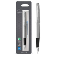 Load image into Gallery viewer, Parker Jotter Fountain Pen Stainless Steel Chrome Trim Medium Nib