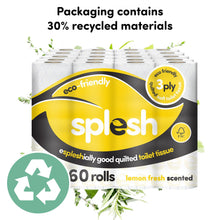 Load image into Gallery viewer, Splesh Toilet Roll, Soft &amp; Quilted Eco-Friendly, Lemon, 60 Rolls