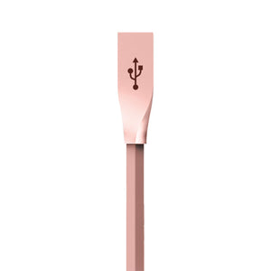 Spring Zinc Alloy Lightning to USB Sync and Charge Cable - 1 Meter, Rose Gold