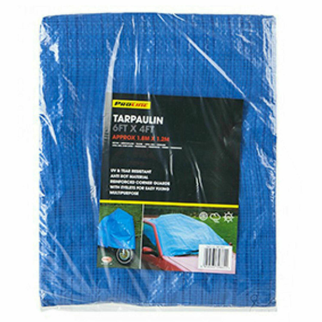6ft x 4ft blue tarpaulin with 6eyelets