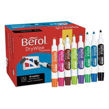 Load image into Gallery viewer, Berol Whiteboard Marker Dry Wipe Bold Bullet Tip Assorted Inks 48 Pack
