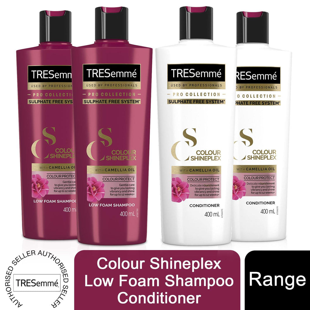 2 of Each 400ml Tresemme Pro Collection Colour Shineplex Sulphate Free Shmp&Cond