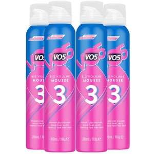 VO5 Big Volume Mousse For Plumped up Volume & Hold 200ml Pack of 4