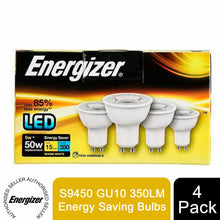 Load image into Gallery viewer, 4 Pack ENERGIZER LED S9450 GU10 350LM Energy Saving Bulbs