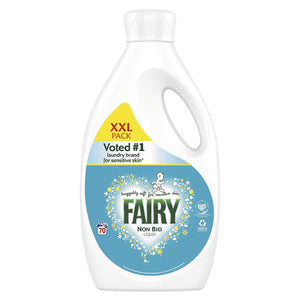 Fairy Non-Bio Laundry Washing Liquid Ideal for Soft & Sensitive Skin, 70 Washes