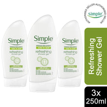 Load image into Gallery viewer, 3x 250mlor500ml Simple Sensitive Skin Expert Kind to Skin Refreshing Shower Gel