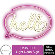 Load image into Gallery viewer, Aquarius Neon Hello Shape Colorful LED Night Light For Kids Room Decoration