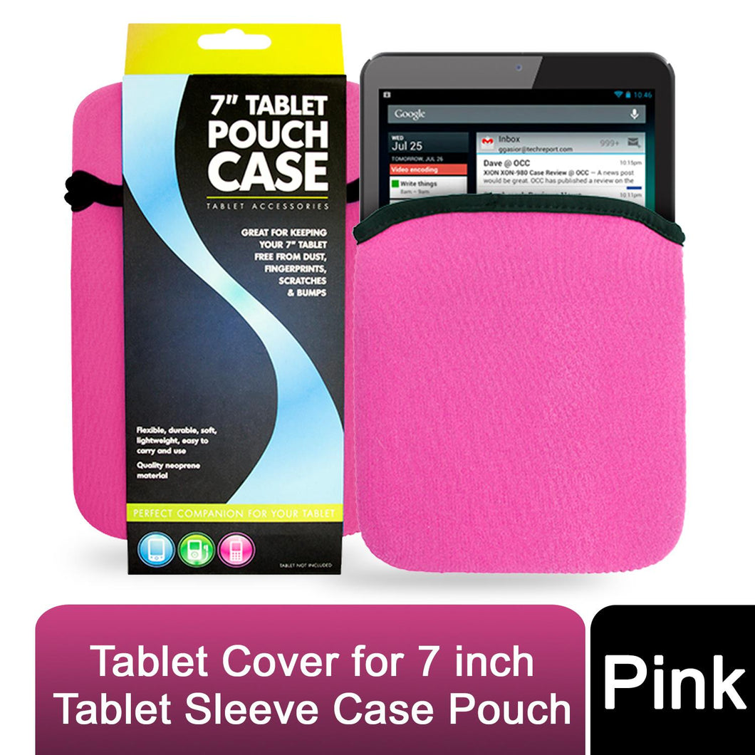 Smooth Leather Material Sleeve Case Pouch Tablet Cover for 7-inch Tablet, Pink