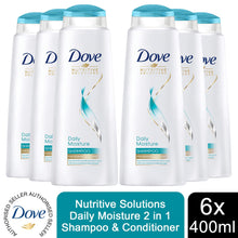 Load image into Gallery viewer, 6x of 400ml Dove Nutritive Solutions Daily Moisture 2 in 1 Shampoo &amp; Conditioner