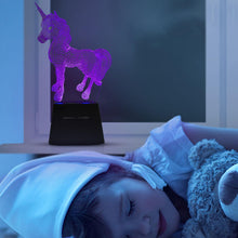 Load image into Gallery viewer, Aquarius LED 3D Colour Changing Hologram Night Light and Desk Lamp - Unicorn