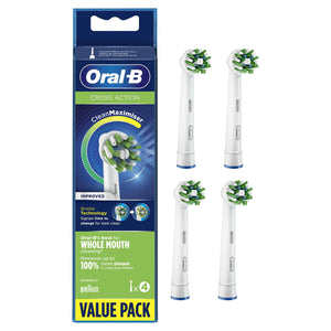 4xOral-B FlossAction, CrossAction, 3D White or Sensi Clean Toothbrush RefillHead