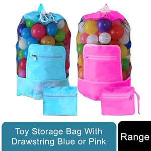 Doodle Toy Play Mat Drawstring Organizer Foldable Large Kids Bag, Blue or Pink