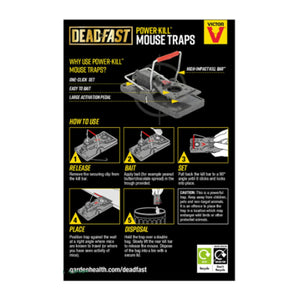 Deadfast Power Kill Mouse Trap Rodent Control Indoor & Outdoor Twin 2 Pack