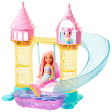 Load image into Gallery viewer, Barbie® Dreamtopia Chelsea Mermaid Doll, Merbear Figure and Playground Playset