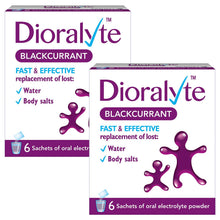 Load image into Gallery viewer, 2x Dioralyte Blackcurrant Fast &amp; Effective Replacement Medication 6 Sachets