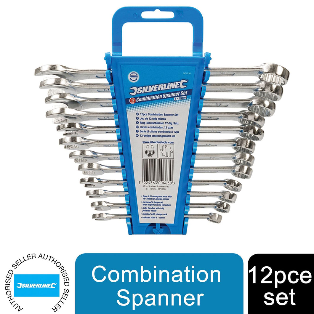Silverline SP1236 Combination Spanner Set 12pce 8 - 19mm