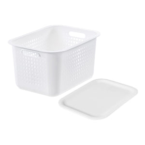SmartStore Basket Recycled20 StorageBox 13L With Basket PlasticLid, White