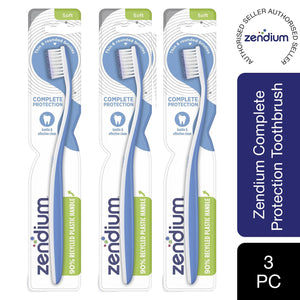 3pk of Zendium Gentle & Effective Clean Extra Soft Bristles Toothbrush