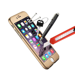 1x Hybrid 360 New Shockproof Case Tempered Glass Cover For iPhone 6+/6S+ - Gold