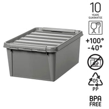 Load image into Gallery viewer, Orthex SmartStore Plastic All Purpose Storage Grey Box, Recycled 15 - 14L
