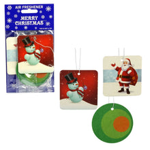 Load image into Gallery viewer, Merry Christmas Hanging Air Freshener Assorted 3pk for Home, Car &amp; Office